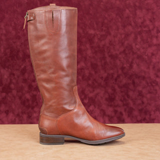 Sam Edelman Wmn Penny Riding Equestrian Wide Burnt Brandy Leather Boots 10 EUR41