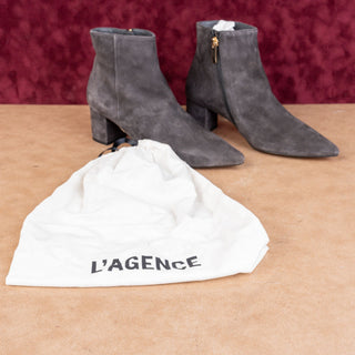 L'Agence Women Jeannie Dress Fashion Grey Suede Pointy Boots sz 9.5US EUR 40