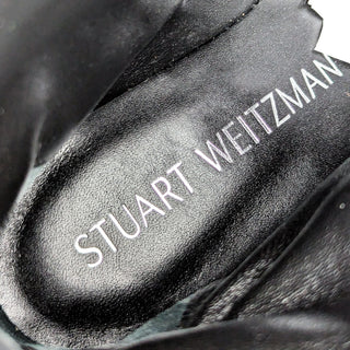 Stuart Weitzman Women Maverick Black Leather Moto Biker Buckle Ankle Boots sz 9