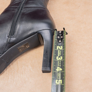 Aquatalia Women Delin Black Leather Dress Fashion Pointy Toe Knee Boots sz 11