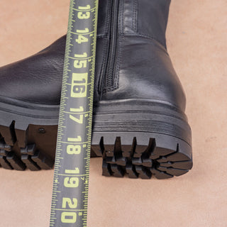 Miz Mooz Wmn Fashion Zip Black Leather Stretch Riding Country Boots 7.5US EUR38