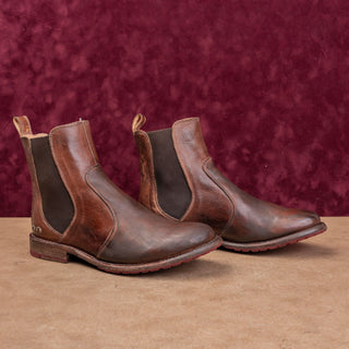 Bed Stu Women Brown Rustic Leather Slip-on Chelsea Western Boots size 8.5