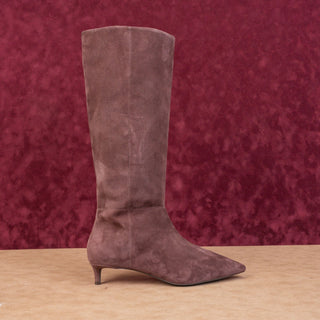 Cole Haan Women Go to Janece Plum Suede GrandOS Zip Pointy Knee Boots sz 10