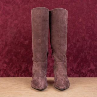 Cole Haan Women Go to Janece Plum Suede GrandOS Zip Pointy Knee Boots sz 10