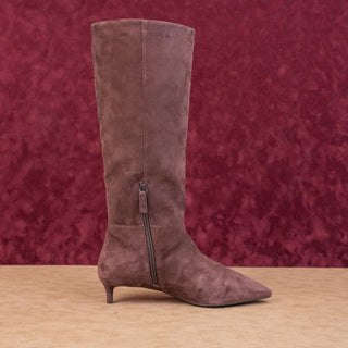 Cole Haan Women Go to Janece Plum Suede GrandOS Zip Pointy Knee Boots sz 10