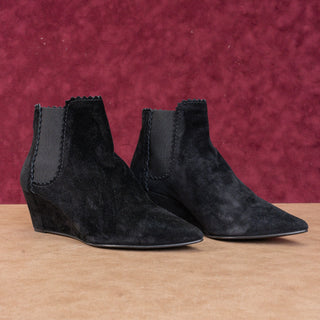 Pedro Garcia Women Ona Black Suede Wedge Boots Size 8US EUR 38