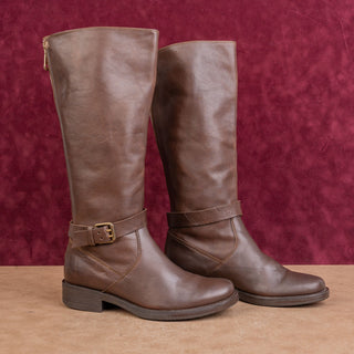JCrew Wmn Vintage Y2K Dark Brown Leather Classic Riding Fashion Boho Boots sz 5