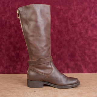 JCrew Wmn Vintage Y2K Dark Brown Leather Classic Riding Fashion Boho Boots sz 5