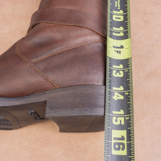 JCrew Wmn Vintage Y2K Dark Brown Leather Classic Riding Fashion Boho Boots sz 5