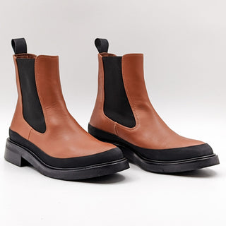 Frame Paris Women Le Holland Brown Leather Chelsea Boots Size 6.5 EUR 37