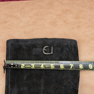 Born Women Esire Black Suede Zip Farm Wide Calf Riding Fashion Knee Boots sz 9