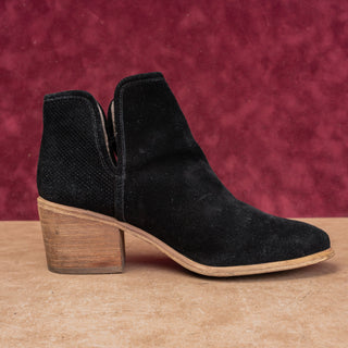 Hinge Women Summer Y2K Vintage Black Suede Western Boho Cutout Boots sz 7.5