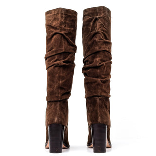 PAIGE Women Shiloh Slouch Tall Heel Chocolate Suede Knee Boots size 9.5