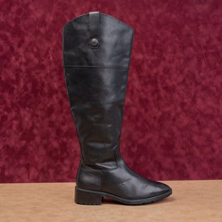 Sam Edelman Women Drina Black Leather Wide Calf Lug Riding Boots size 6.5