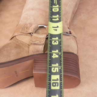 Dolce Vita Women Evi Brown Suede Moto Biker Metal Harness Fashion Mid Boots 9.5