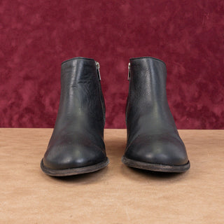 Frye Women Carson Piping Black Leather Western Fashion Ankle Boots sz 10