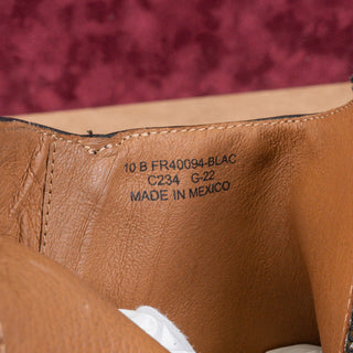 Frye Women Carson Piping Black Leather Western Fashion Ankle Boots sz 10