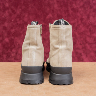 P448 Denise Beige Glitter Platform Suede Vibram Combat Boots 10-10.5 EUR 41