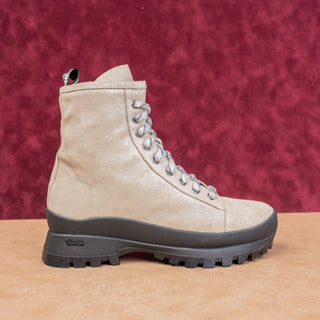 P448 Denise Beige Glitter Platform Suede Vibram Combat Boots 10-10.5 EUR 41