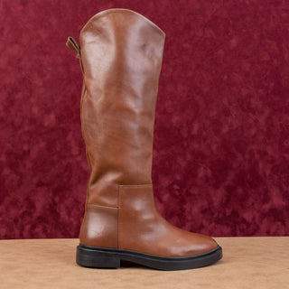 Steve Madden Women Gaige Dark Brown Leather Riding Knee Boots sz 6.5