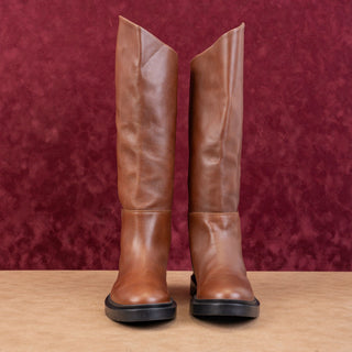 Steve Madden Women Gaige Dark Brown Leather Riding Knee Boots sz 6.5