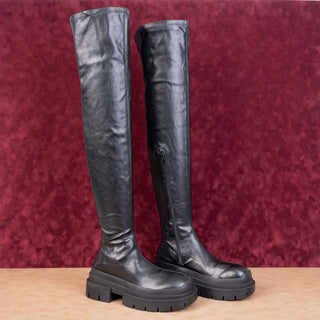 Topshop Women Tyso Vegan Leather OTK Festival Party Platform Boots sz 8US EUR38