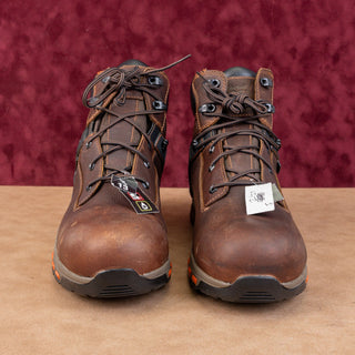 Timberland Pro Men Brown Leather Hyperchange Waterproof Composite Work Boots 13