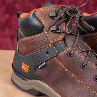 Timberland Pro Men Brown Leather Hyperchange Waterproof Composite Work Boots 13