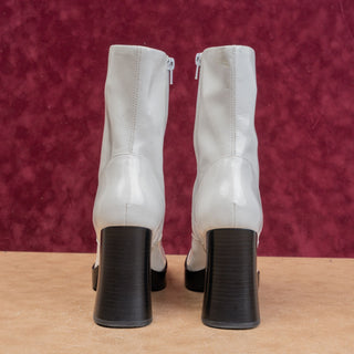Jeffrey Campbell Women White Patent Vegan Leather Square Festival Party Boots 10
