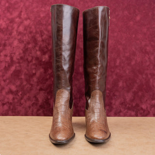 Etienne Aigner Women Brown Leather Riding Country Cottage Fashion Boots sz 9.5