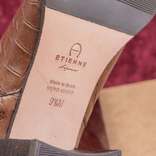 Etienne Aigner Women Brown Leather Riding Country Cottage Fashion Boots sz 9.5