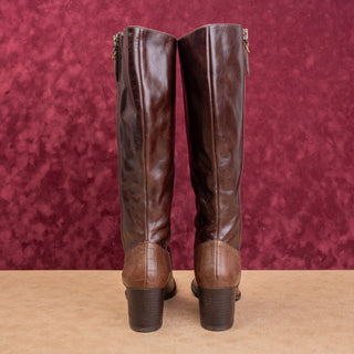 Etienne Aigner Women Brown Leather Riding Country Cottage Fashion Boots sz 9.5