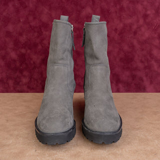 Paul Green Women Newbury Grey Grain Nubuck Combat Boots sz 8US Austrian 5.5