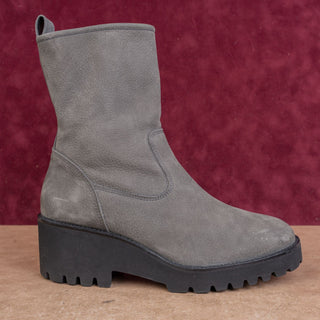 Paul Green Women Newbury Grey Grain Nubuck Combat Boots sz 8US Austrian 5.5