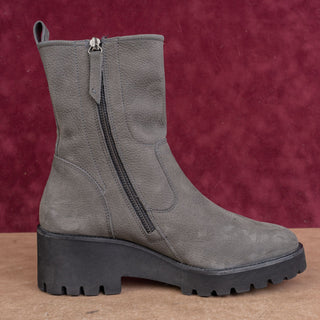 Paul Green Women Newbury Grey Grain Nubuck Combat Boots sz 8US Austrian 5.5