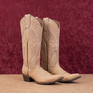 Circle G by Corral Woman Sand Cowhide Leather Western Cowboy Knee Boots sz 6.5