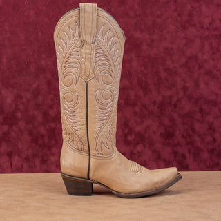 Circle G by Corral Woman Sand Cowhide Leather Western Cowboy Knee Boots sz 6.5