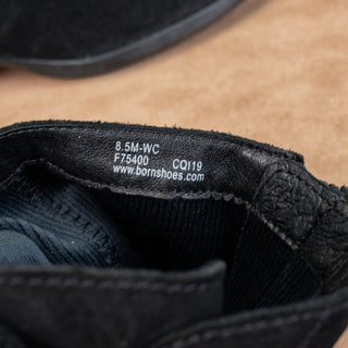 Born Women North Back Laced Wide Calf Black Suede Riding Tall Boots Size 8.5