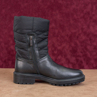 Aquatalia Wmn Lori Black Waterproof Leather Zip Quilted Moto Ankle Boots sz 9