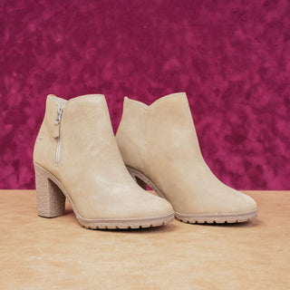 Timberland Women Tillson Lug Sole Light Taupe Nubuck Ankle Boots size 8.5