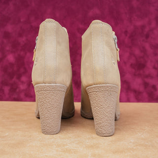 Timberland Women Tillson Lug Sole Light Taupe Nubuck Ankle Boots size 8.5