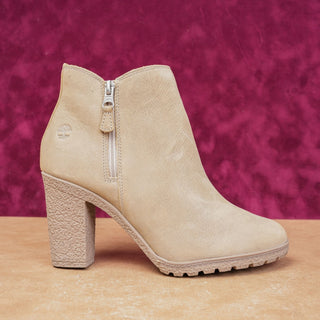 Timberland Women Tillson Lug Sole Light Taupe Nubuck Ankle Boots size 8.5