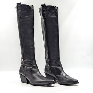 Zigi Women Valeska Black Leather Western Cowboy Knee Boots size 8US EUR 38