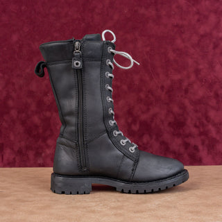 Harley Davidson Women Harnett lace-up Zip Moto Biker Boots sz 6.5