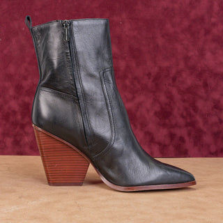 Veronica Beard Women Logan Black Leather Western Block Heel Fashion Boots sz 11