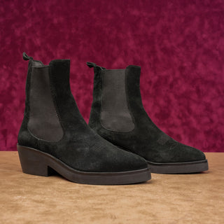 ASH Women Shake Black Suede Western Cowboy Chelsea Boots size 10US EUR40
