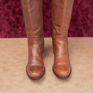 Blondo Women Brown Leather Waterproof Classic Riding Barn Fashion Boots sz 7.5