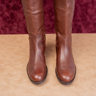Sam Edelman Women Mikala Equestrian Riding Brown Leather Fashion Boots sz 7.5
