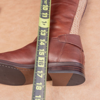Sam Edelman Women Mikala Equestrian Riding Brown Leather Fashion Boots sz 7.5