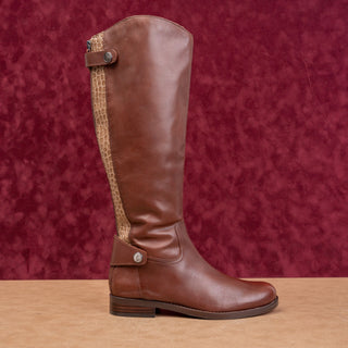 Sam Edelman Women Mikala Equestrian Riding Brown Leather Fashion Boots sz 7.5